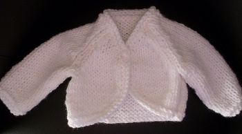 BOLERO blanc tricoté main pour bébé