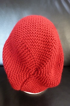 BONNET FEMME ROUGE TRICOTE MAIN POINT MOUSSE 