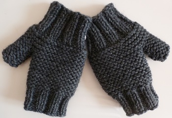 mitaines mixtes tricotées main pour femmes et homme, grises