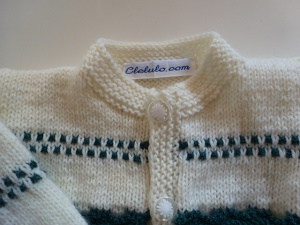 veste bébé point bicolore fantaisie tricotée main