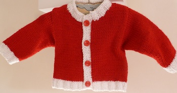 CREATION VESTE BEBE papa no?rouge et blanche